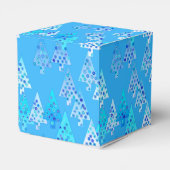 花モダンのクリスマスツリー – スカイブルー フェイバーボックス (裏面サイド)