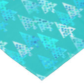 花モダンのクリスマスツリー、ターコイズとアクア テーブルクロス (アングル)