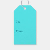 花モダンのクリスマスツリー – ターコイズ ギフトタグ (裏面)