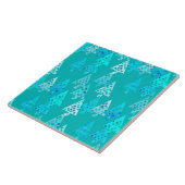 花モダンのクリスマスツリー – ターコイズ タイル (側面)