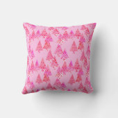 花モダンのクリスマスツリー – パステルピンク クッション (裏面)