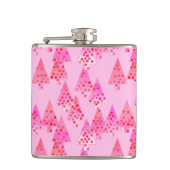 花モダンのクリスマスツリー – パステルピンク フラスク (正面)