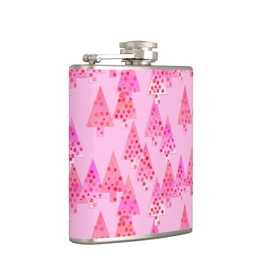 花モダンのクリスマスツリー – パステルピンク フラスク (右)