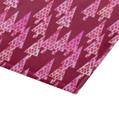 花モダンのクリスマスツリー – ワイン&ピンク カッティングボード (角)