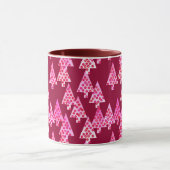 花モダンのクリスマスツリー、ワイン&ピンク マグカップ (中央)