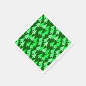 花モダンのクリスマスツリー – 松の緑 スタンダードカクテルナプキン (角)
