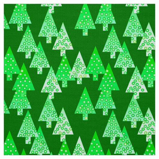 花モダンのクリスマスツリー – 松の緑 ファブリック (見本)