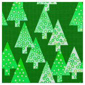 花モダンのクリスマスツリー – 松の緑 ファブリック (クローズアップ)