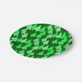 花モダンのクリスマスツリー – 松の緑 ペーパープレート (アングル)