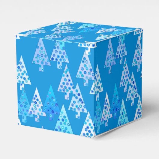 花モダンのクリスマスツリー – cerulean blue フェイバーボックス (正面サイド)