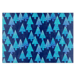 花モダンのクリスマスツリー – cobalt blue カッティングボード