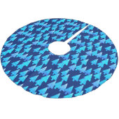 花モダンのクリスマスツリー – cobalt blue ブラッシュドポリエステルツリースカート (アングル)