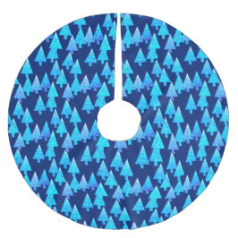 花モダンのクリスマスツリー – cobalt blue ブラッシュドポリエステルツリースカート