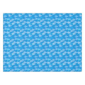 花モダンのクリスマスツリーCerulean Blue テーブルクロス (正面(横))