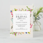 花モダンのブライダルシャワー招待 招待状 (スタンド正面)
