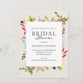 花モダンのブライダルシャワー招待 招待状 (正面/裏面)