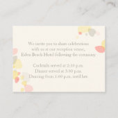 花モダンの結婚黄色い情報エンクロージャカード エンクロージャーカード (裏面)