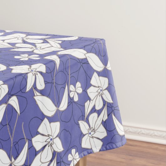 花モダンの輪に白い花 テーブルクロス (インサイチュ)