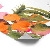 花モダンはっきりした本ブライダルシャワーようこそ ポスター (角)