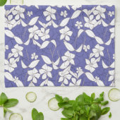 花モダンを手で引いた白い花 キッチンタオル (折り畳み)