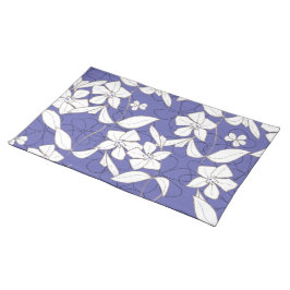 花モダンを手で引いた白い花 ランチョンマット