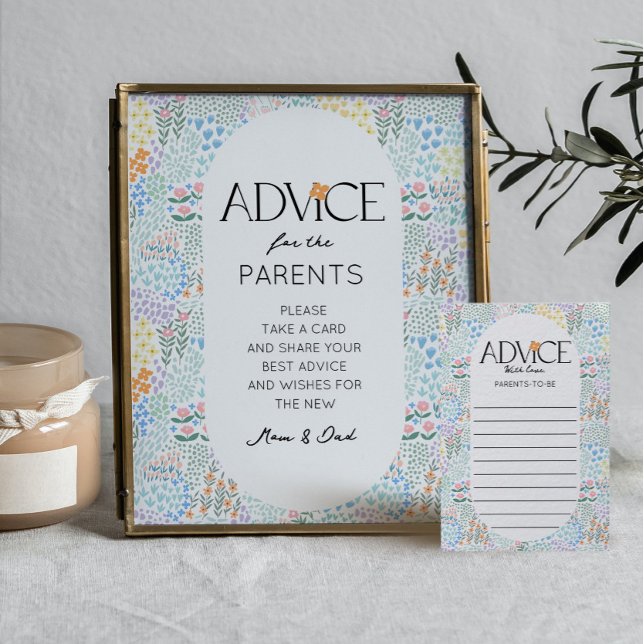 花モダンアドバイスカード赤ちゃんシャワー活動 (クリエイターアップロード済み)