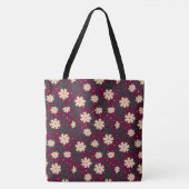 花モダンエレガント柄 トートバッグ (正面)