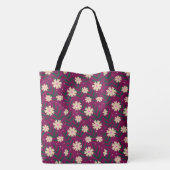 花モダンエレガント柄 トートバッグ (裏面)