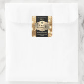 花モダンエレガント金ゴールド蜂 スクエアシール (バッグ)