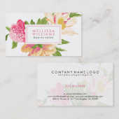 花モダンカラフルのイラストレーション 名刺 (正面/裏面)