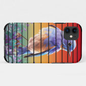 花モダンカラフルの入った鳥 Case-Mate iPhoneケース (裏面(横))