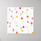 花モダンカラフル日おもしろい引用文 キャンバスプリント (正面)