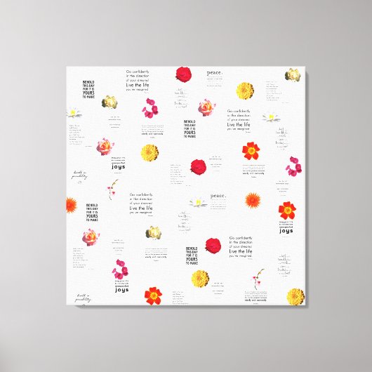 花モダンカラフル日おもしろい引用文 キャンバスプリント (正面)
