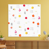 花モダンカラフル日おもしろい引用文 キャンバスプリント (インサイチュ (リビング))