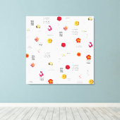 花モダンカラフル日おもしろい引用文 キャンバスプリント (インサイチュ (ウッドフロア))