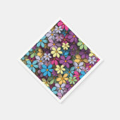 花モダンカラフル柄 スタンダードカクテルナプキン (角)