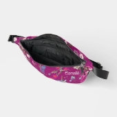 花モダンカラフル紋紫色の名カスタム前 ファニーパック (見開き)