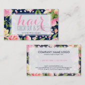 花モダンカラフル花イラストレーション美容師 名刺 (正面/裏面)