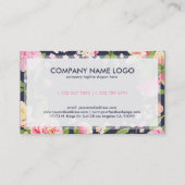 花モダンカラフル花イラストレーション美容師 名刺 (裏面)