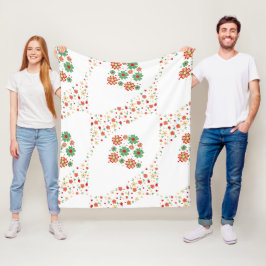 花モダンコンテンポラリー柄 フリースブランケット