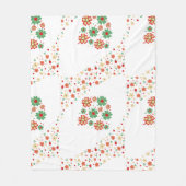 花モダンコンテンポラリー柄 フリースブランケット (正面)