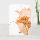 花モダンスタイリッシュエレガント誕生日カード シーズンカード (裏面)