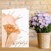 花モダンスタイリッシュエレガント誕生日カード シーズンカード