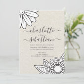 花モダンタイポグラフィスタイル結婚ズ 招待状 (スタンド正面)