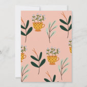 花モダンブライダルシャワー茶パーティー 招待状 (裏面)