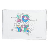 花モダン付き白いユニーク愛 枕カバー (裏面)