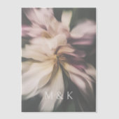 花モダン付けカスタムウェディングモノグラム ベラム紙招待状 (正面)