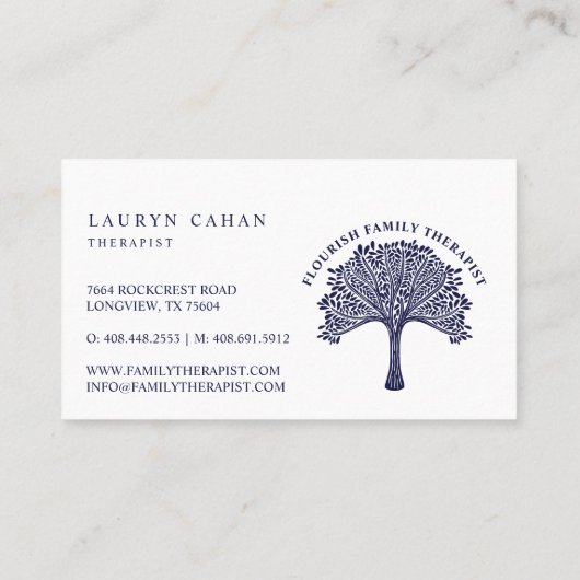 花モダン咲きファミリーツリー 名刺 (裏面)