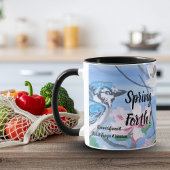 花モダン咲き春の四季アート マグカップ