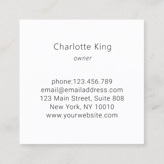 花モダン四角名刺 スクエア名刺 (裏面)